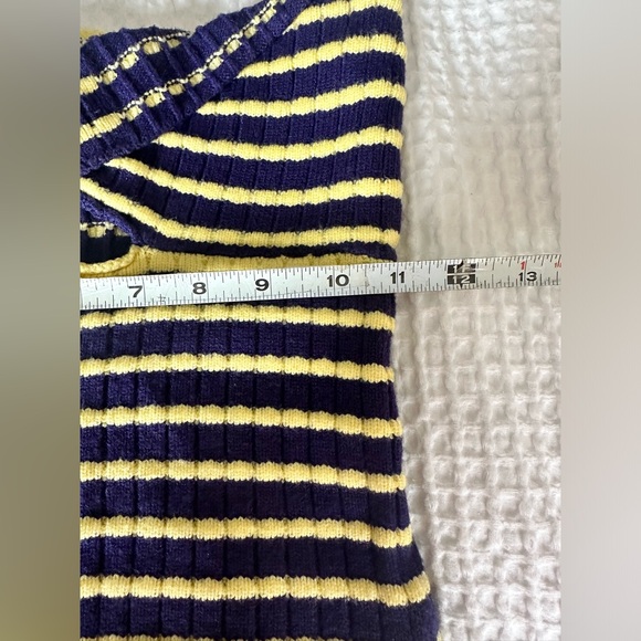 SMALL Knit Twist Tube Tops Y2K Stripe Hollow Exposed Navel Backless Crop - Picture 8 of 9